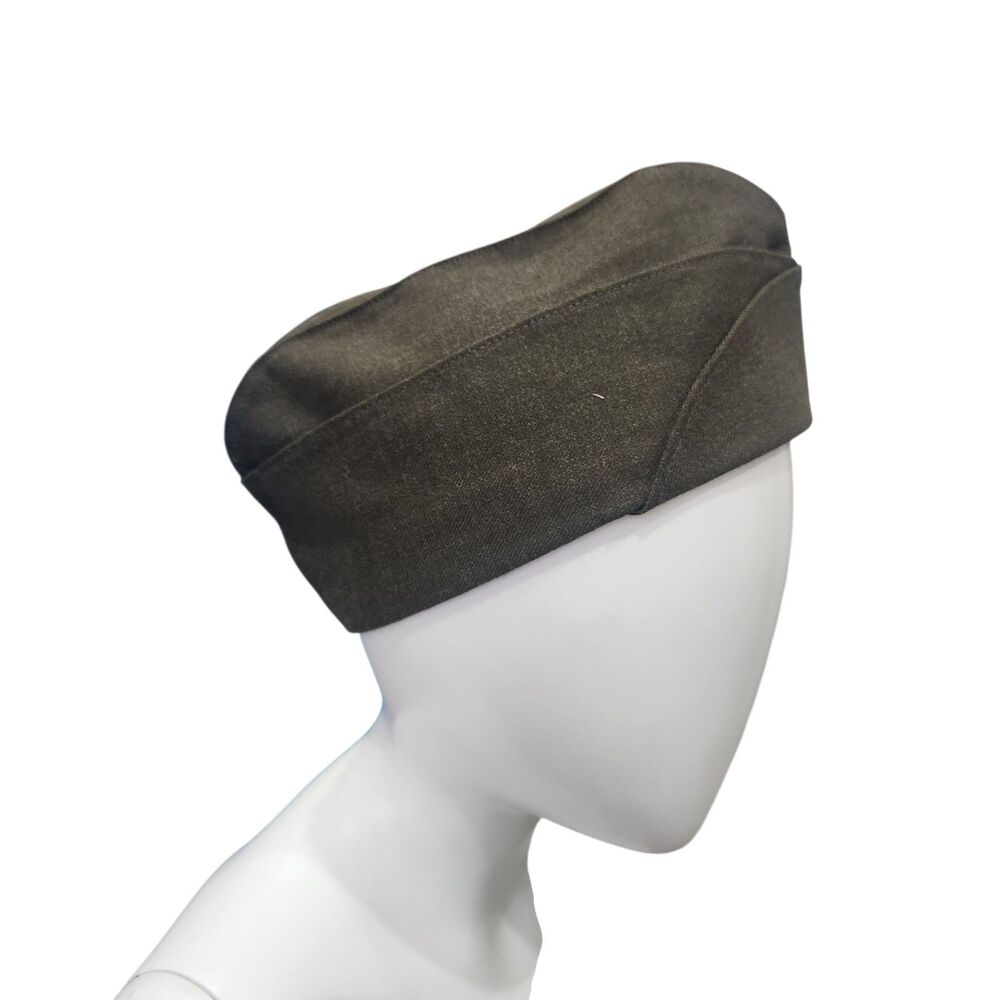 VTG 1987 USMC Mans Wool Serge Garrison Cap Green (#2234) Sz 6 7/8-Cold War
